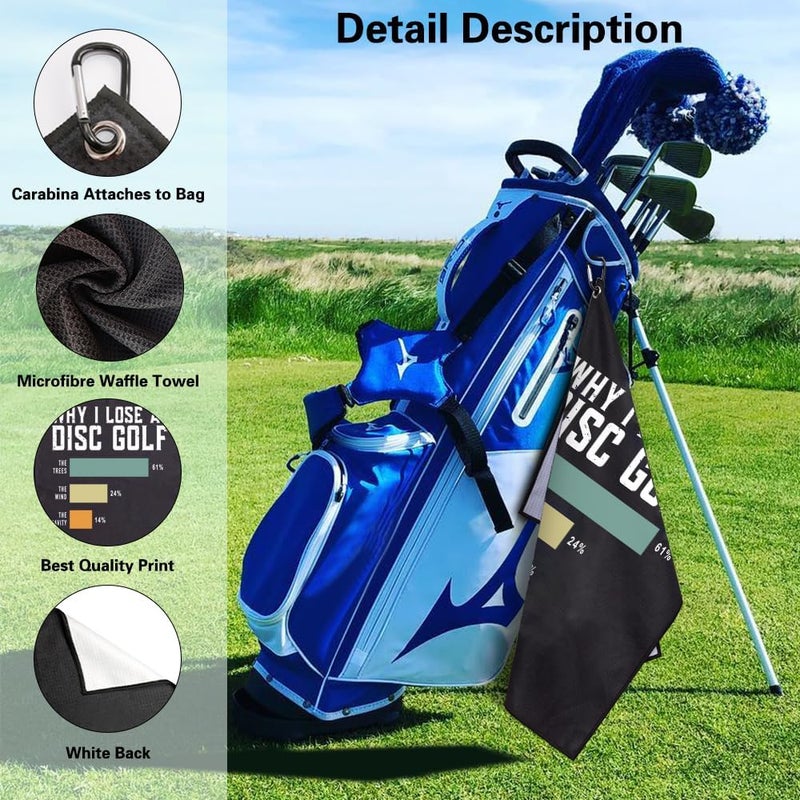 Msticey Microfiber Disc Towel - 'Why I Lose' Print for Disc Golf Fans, Men & Women Accessory - Image 3